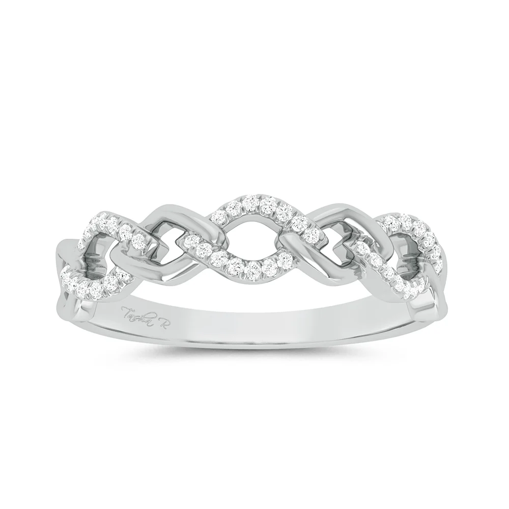 Chic 10k White Gold Diamond Accent Ring for Women