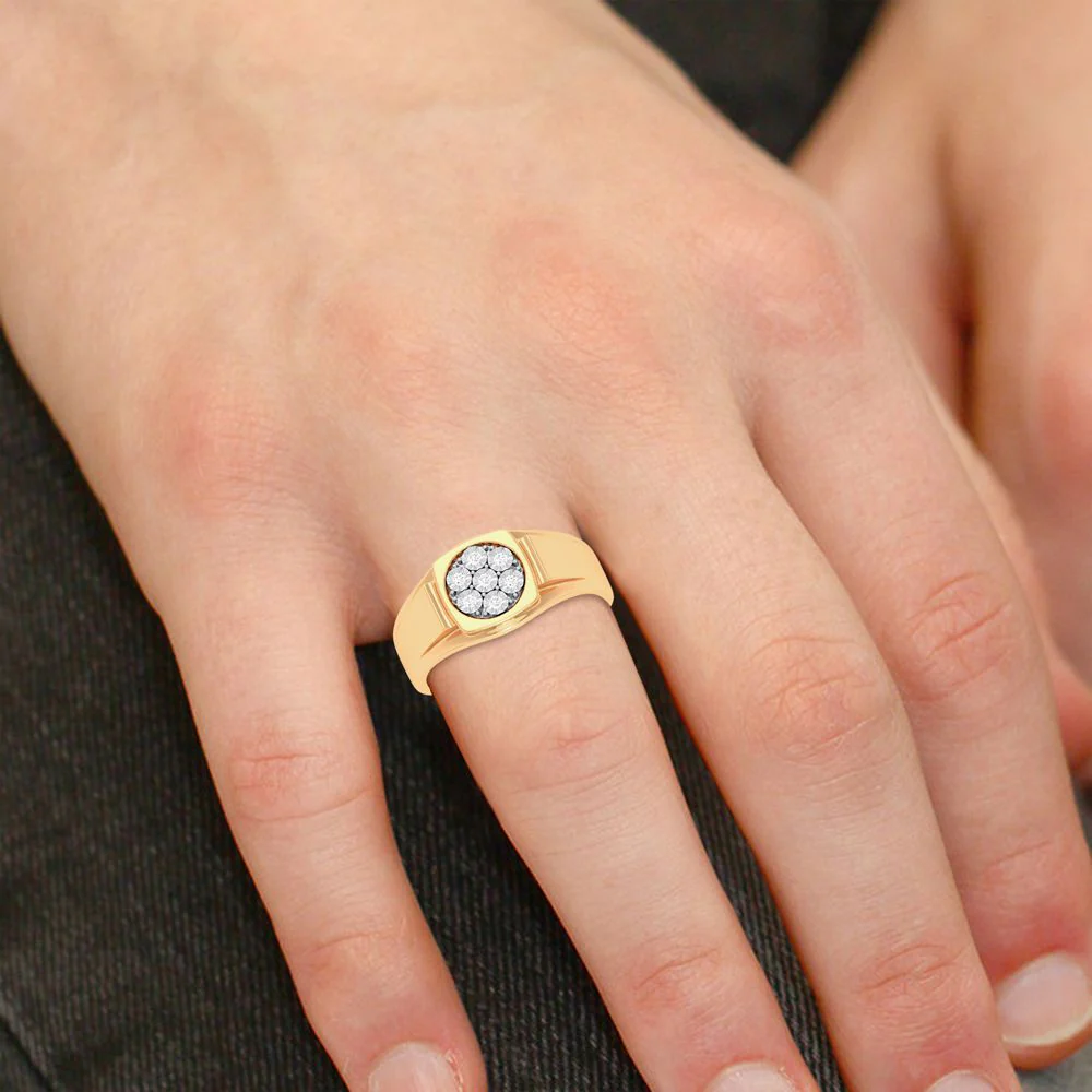 10K 0.13ct Diamond Mens Ring - Image 4