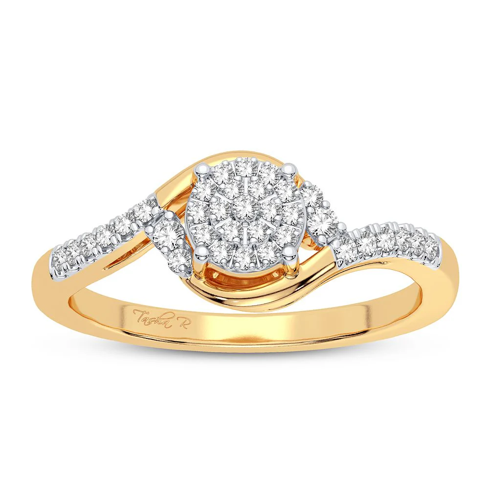 Sparkling 0.15CT Diamond Solitaire Ring in 10K Gold