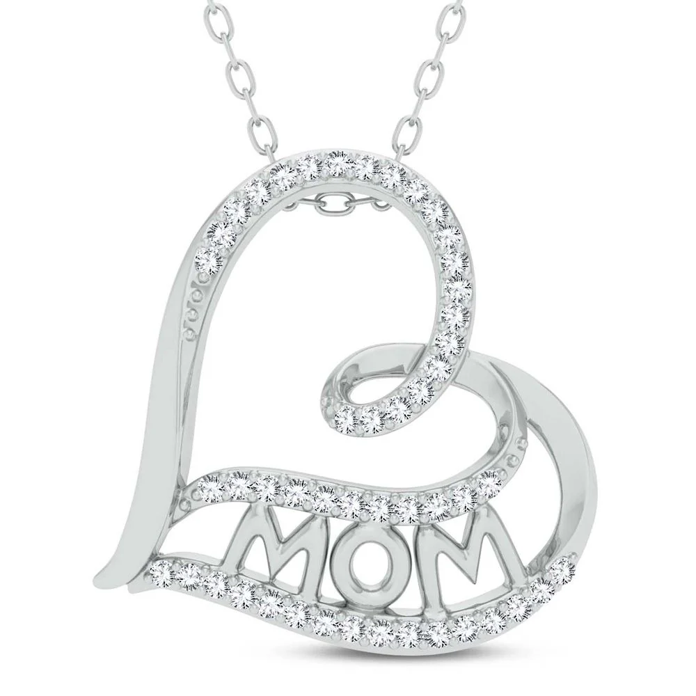 Elegant 10k White Gold 0.19ct Diamond Pendant for Women