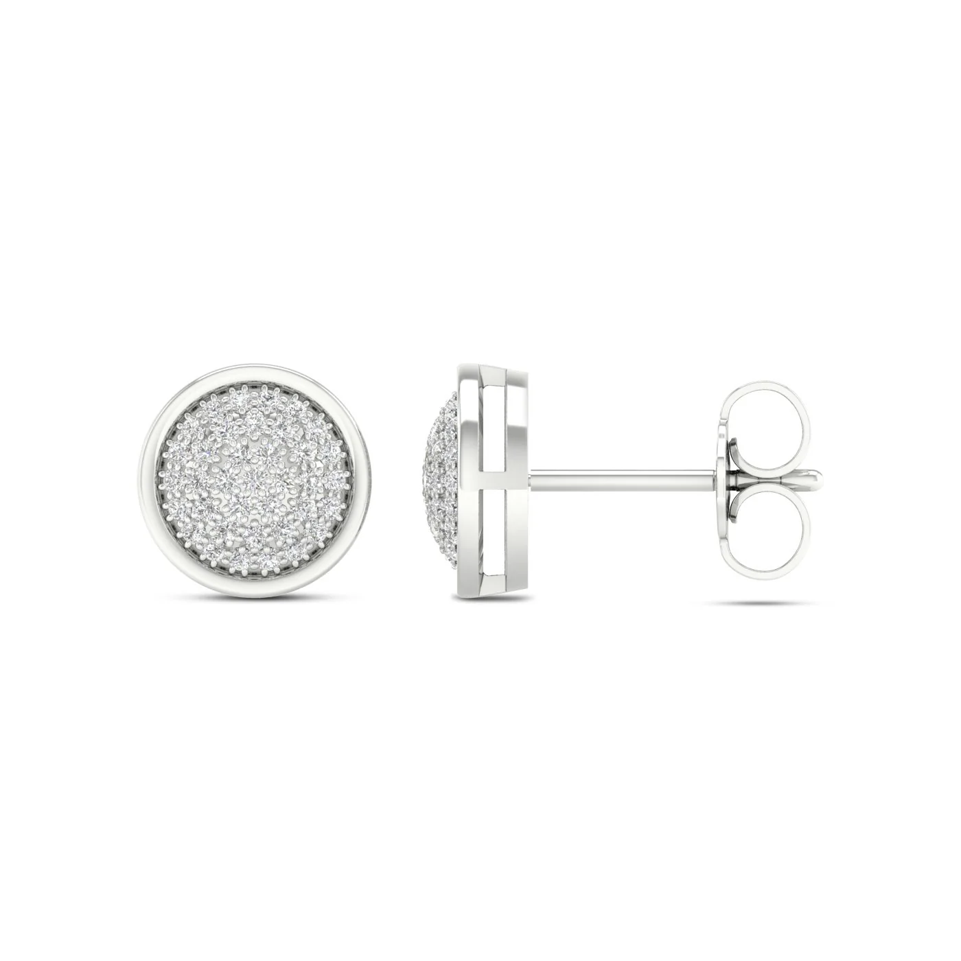 Chic 10k White Gold Diamond Stud Earrings for Women