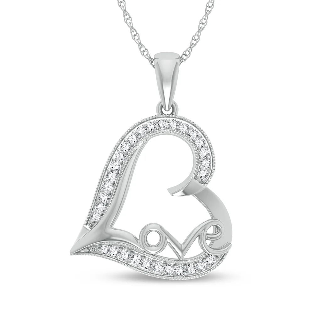 Chic Diamond Accent 10k White Gold Womens Pendant