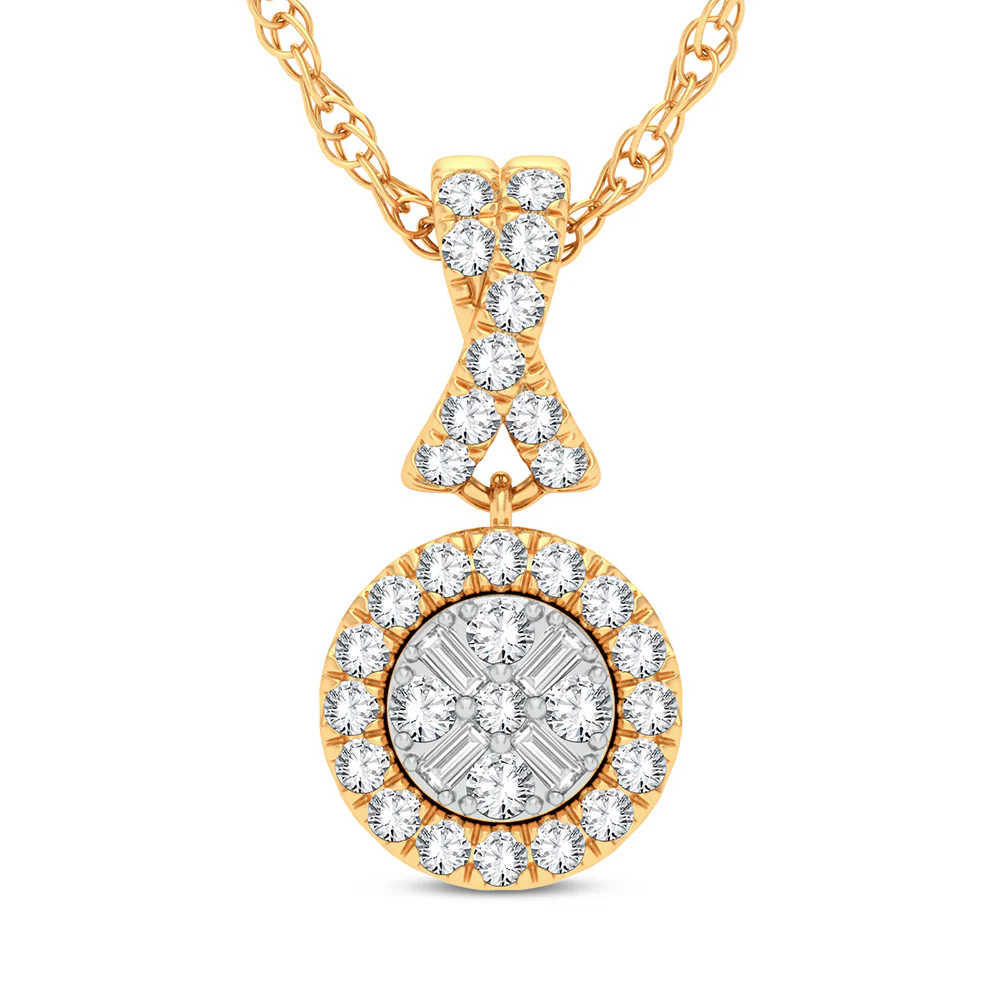 Chic 10k Yellow Gold 0.20ct Diamond Womens Pendant