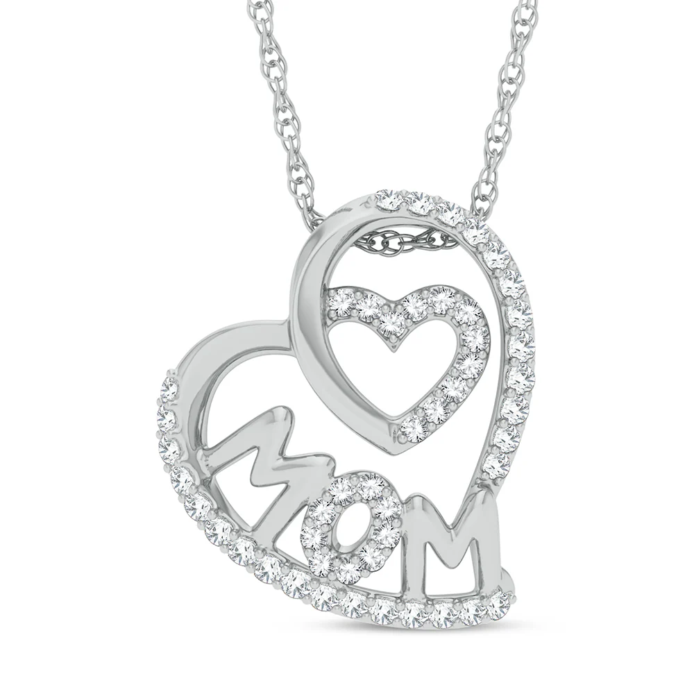 Chic 10k White Gold 0.20ct Diamond Pendant for Women