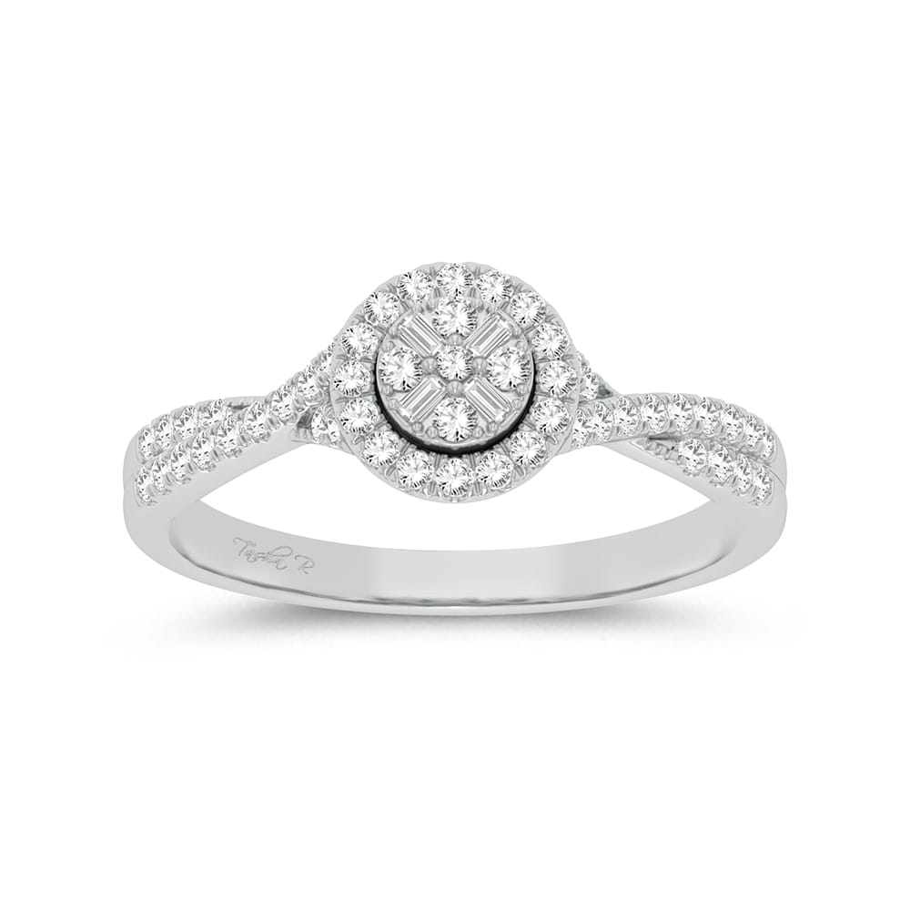 Sparkling 10k White Gold 0.25CT Diamond Promise Ring for Her