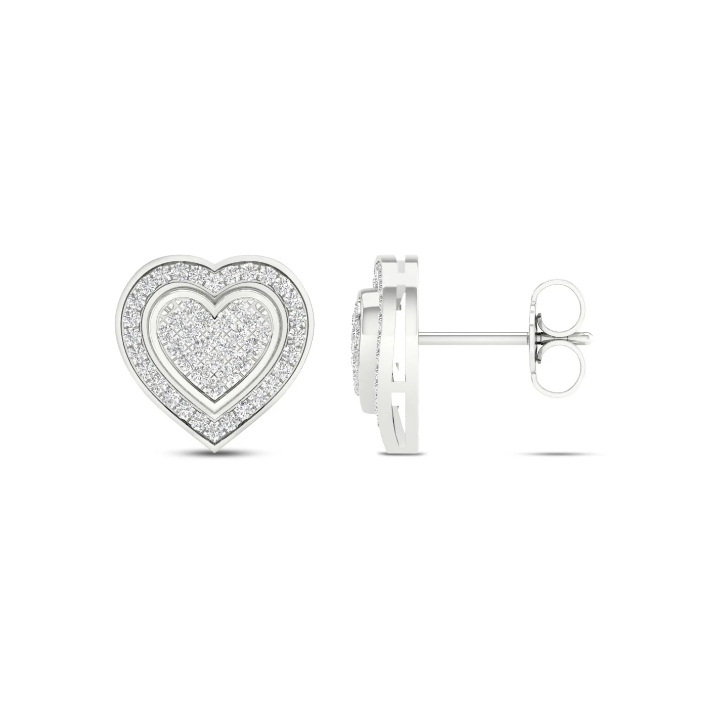 Sparkling 10k White Gold Diamond Stud Earrings for Women