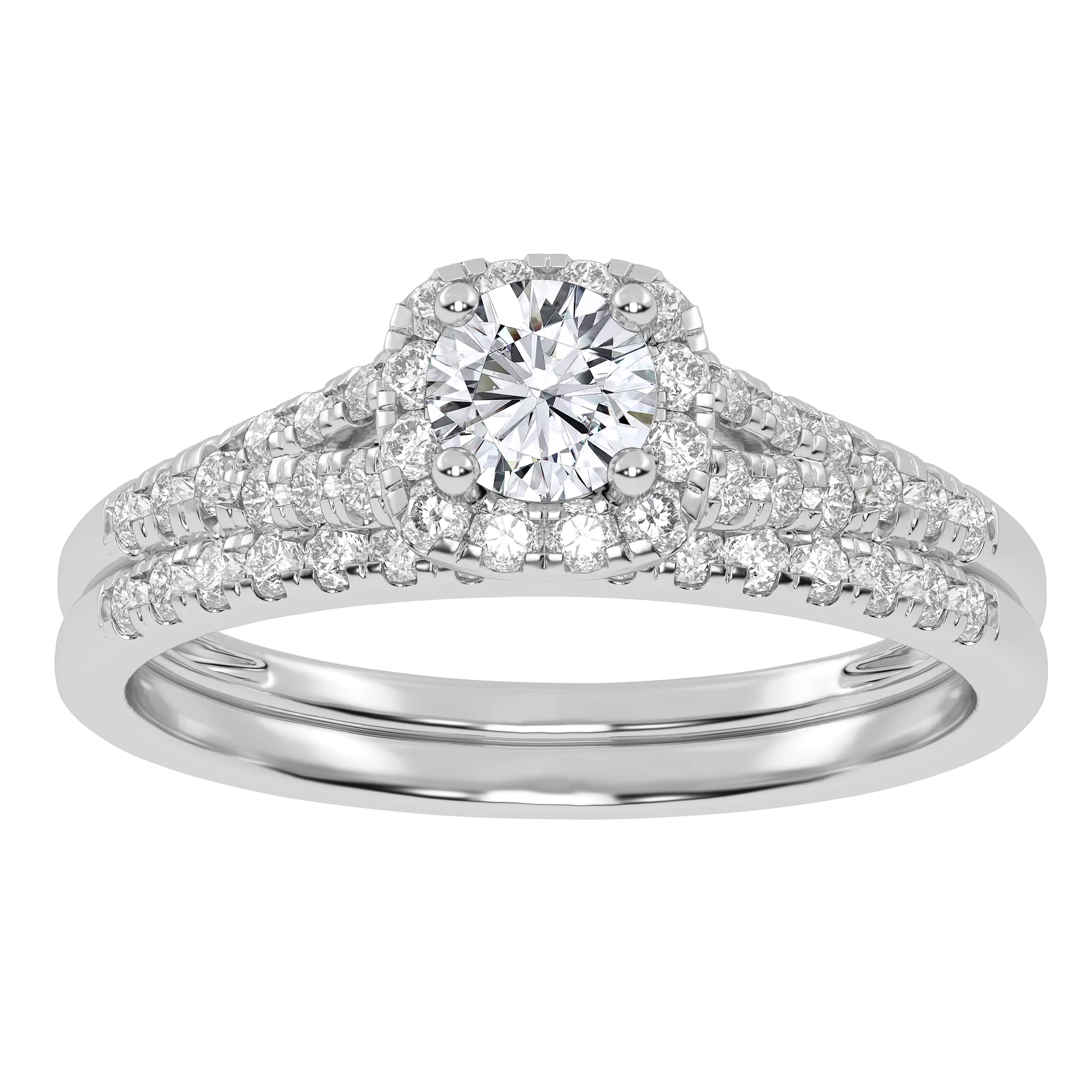 10K 0.50CT Certified Lab-Grown  Diamond Bridal Set - Image 2