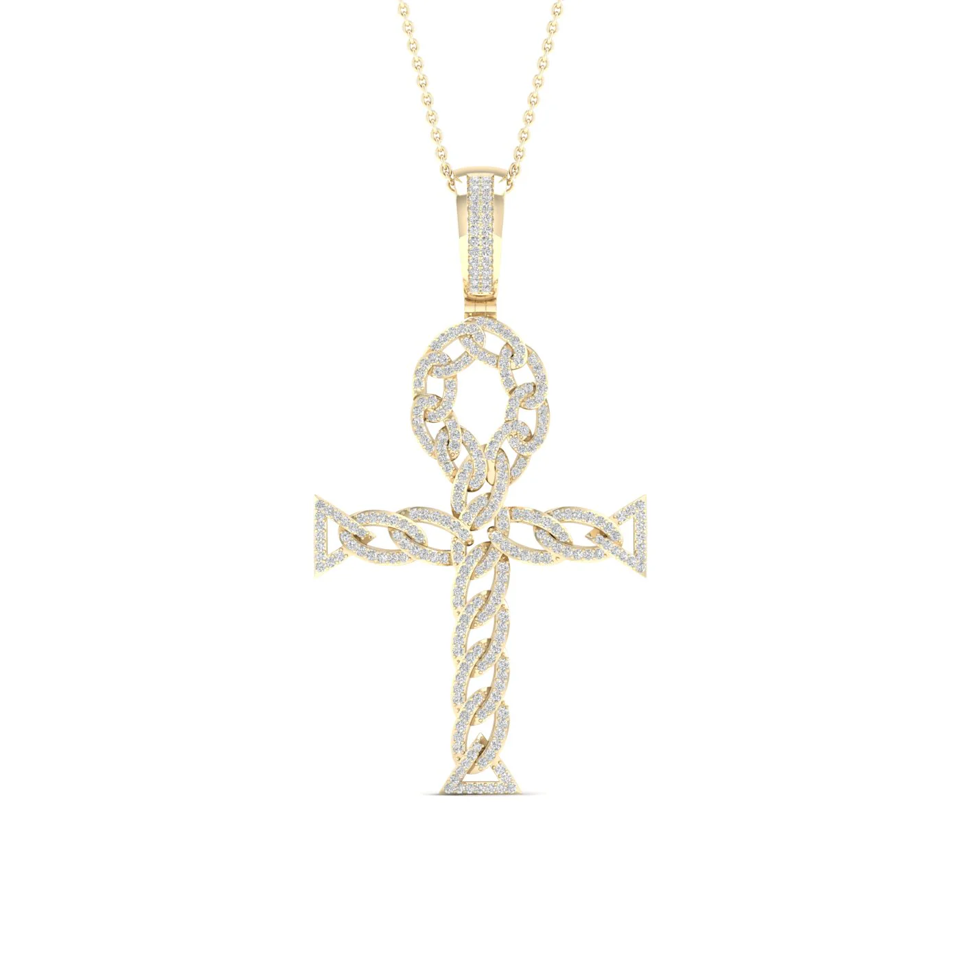 Classic 10k Gold Diamond Pendant - Spiritual Elegance