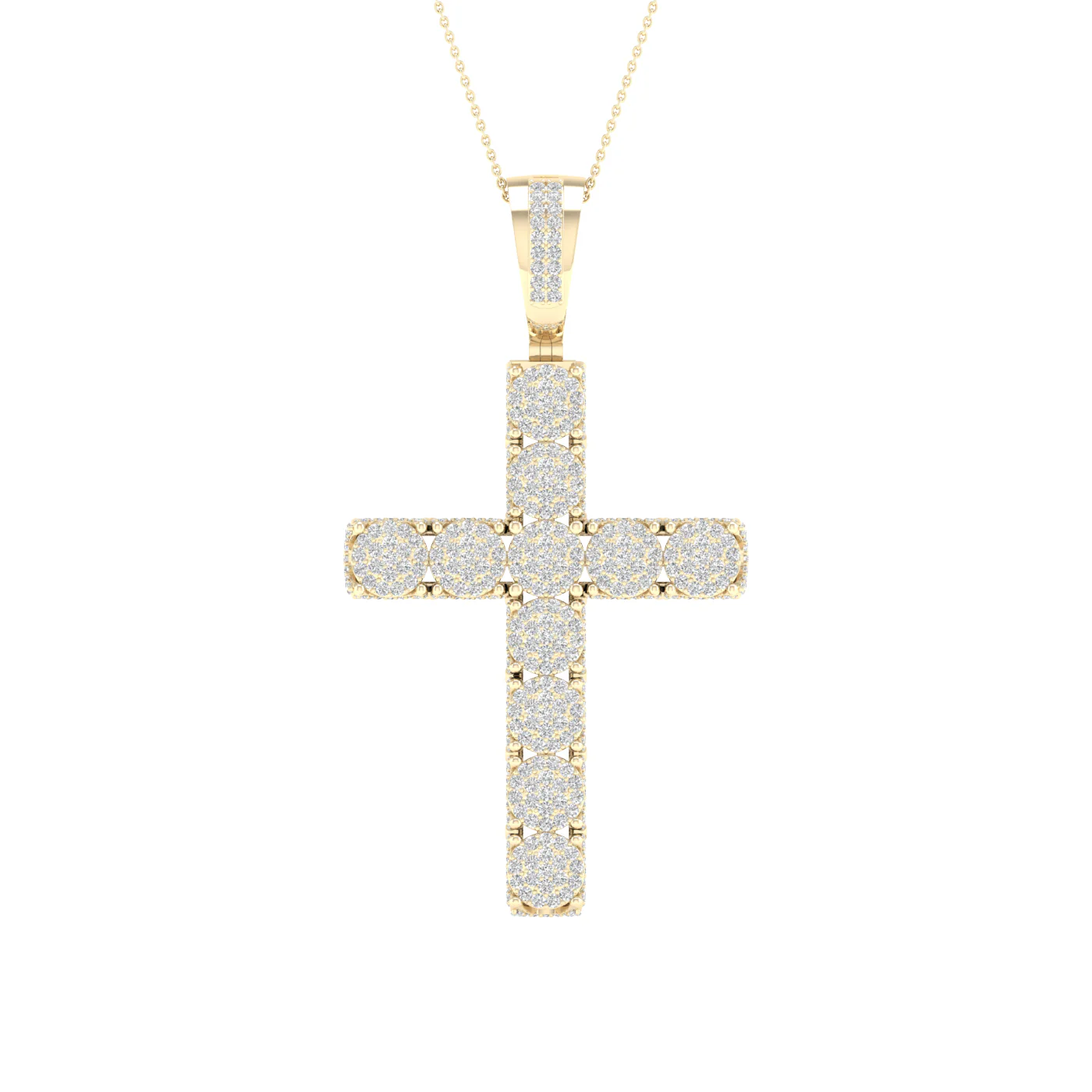 10k Yellow Gold 1CT Diamond Religious Pendant Necklace