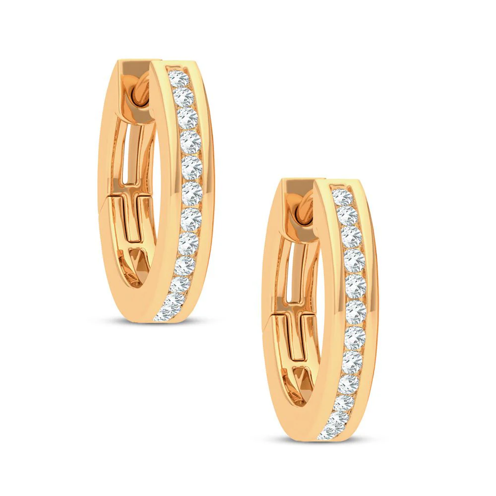 14K 0.10CT DIAMOND EARRING - Image 2