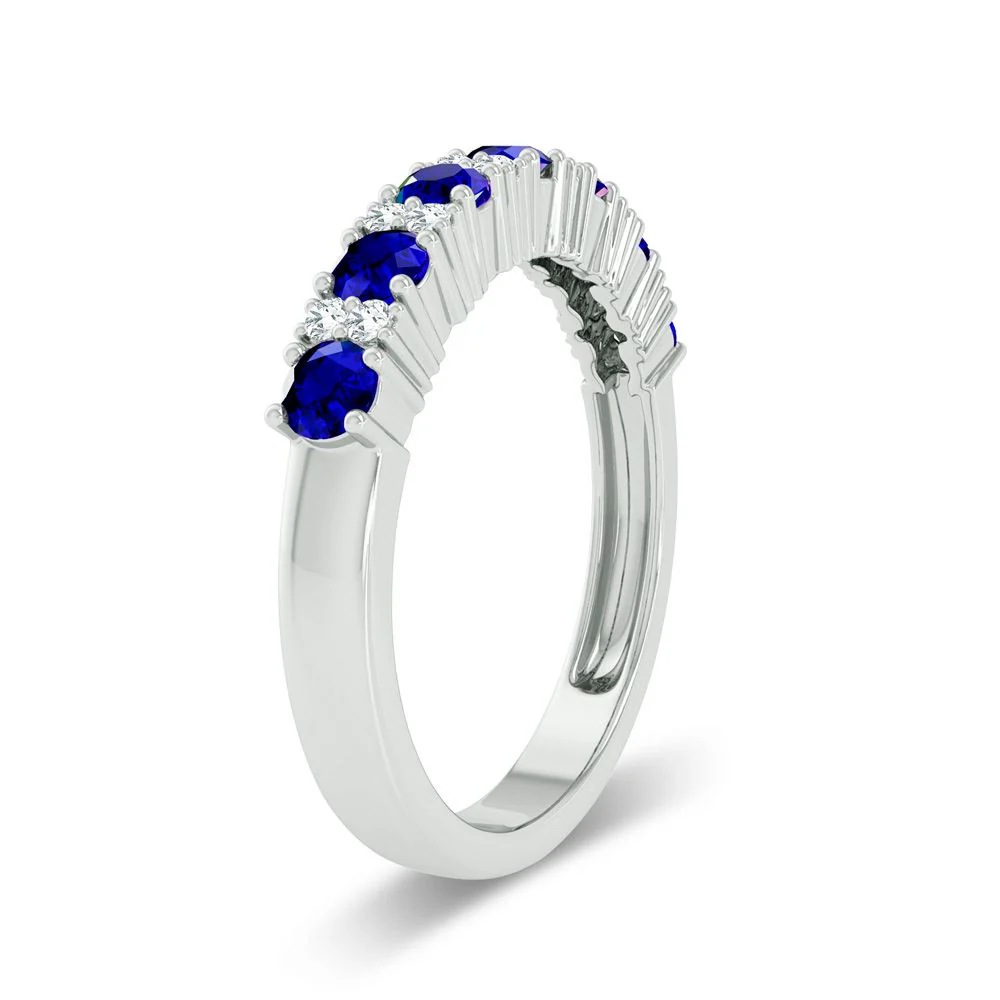 14K 0.10ct Diamond Sapphire Ring - Image 2