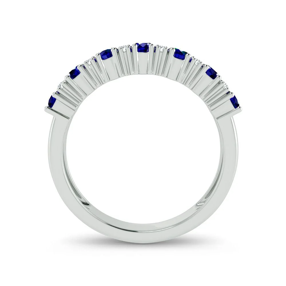 14K 0.10ct Diamond Sapphire Ring - Image 3