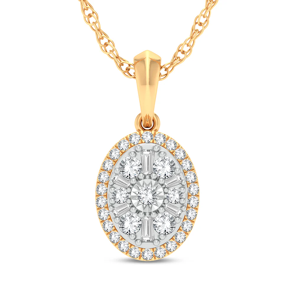 Luminous 14k Yellow Gold 0.25ct Diamond Womens Pendant