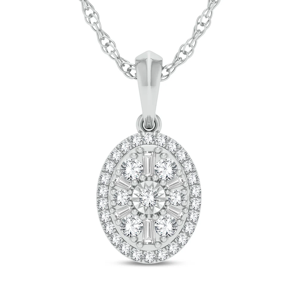 Luminous 14k White Gold 0.25ct Diamond Womens Pendant