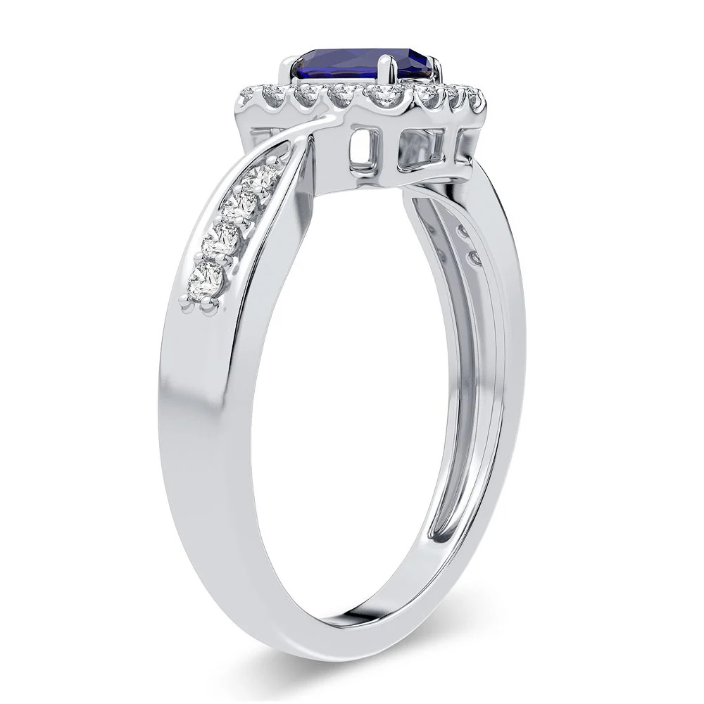 14K 0.25CT Diamond Sapphire Ring - Image 2