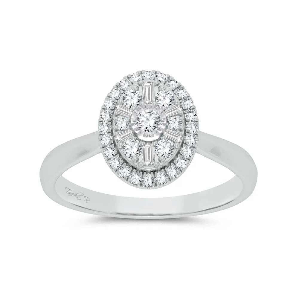 Romantic White Gold Diamond Fashion Ring for Her - Valentine 2023