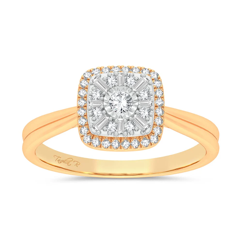Valentines 14k Gold 0.25ct Diamond Womens Fashion Ring