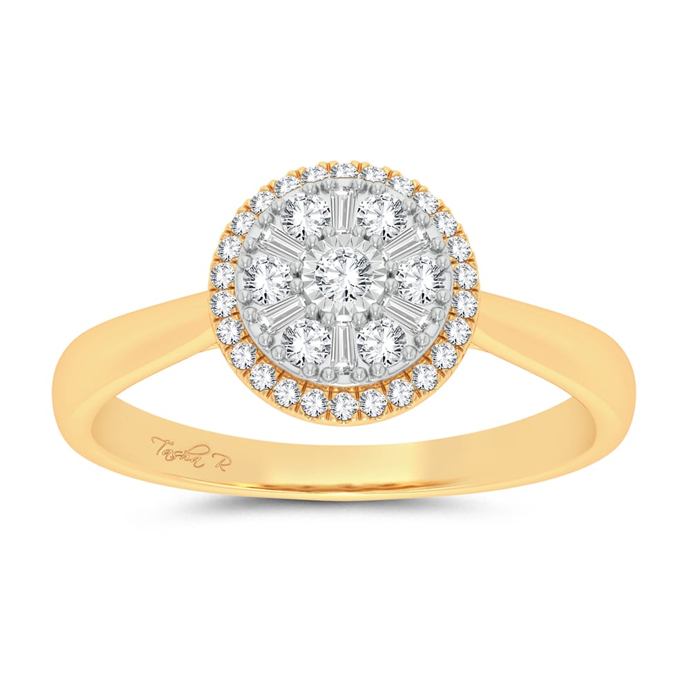 Chic 14k Yellow Gold 0.25ct Diamond Womens Fashion Ring