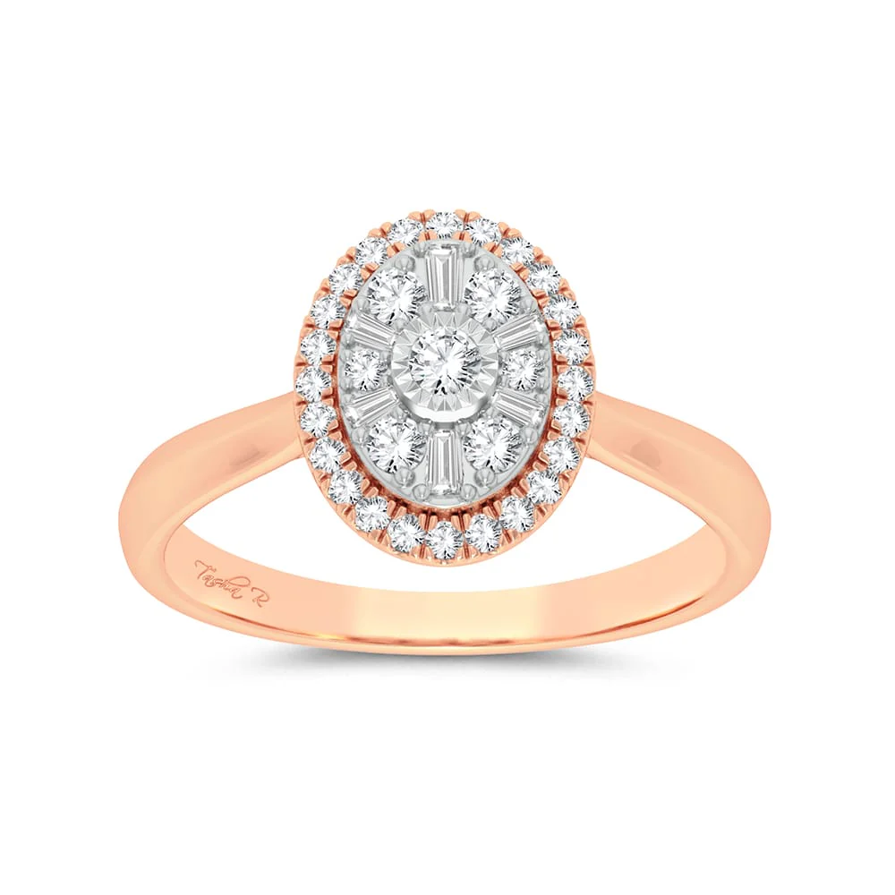 Romantic 14k Rose Gold 0.25ct Diamond Fashion Ring