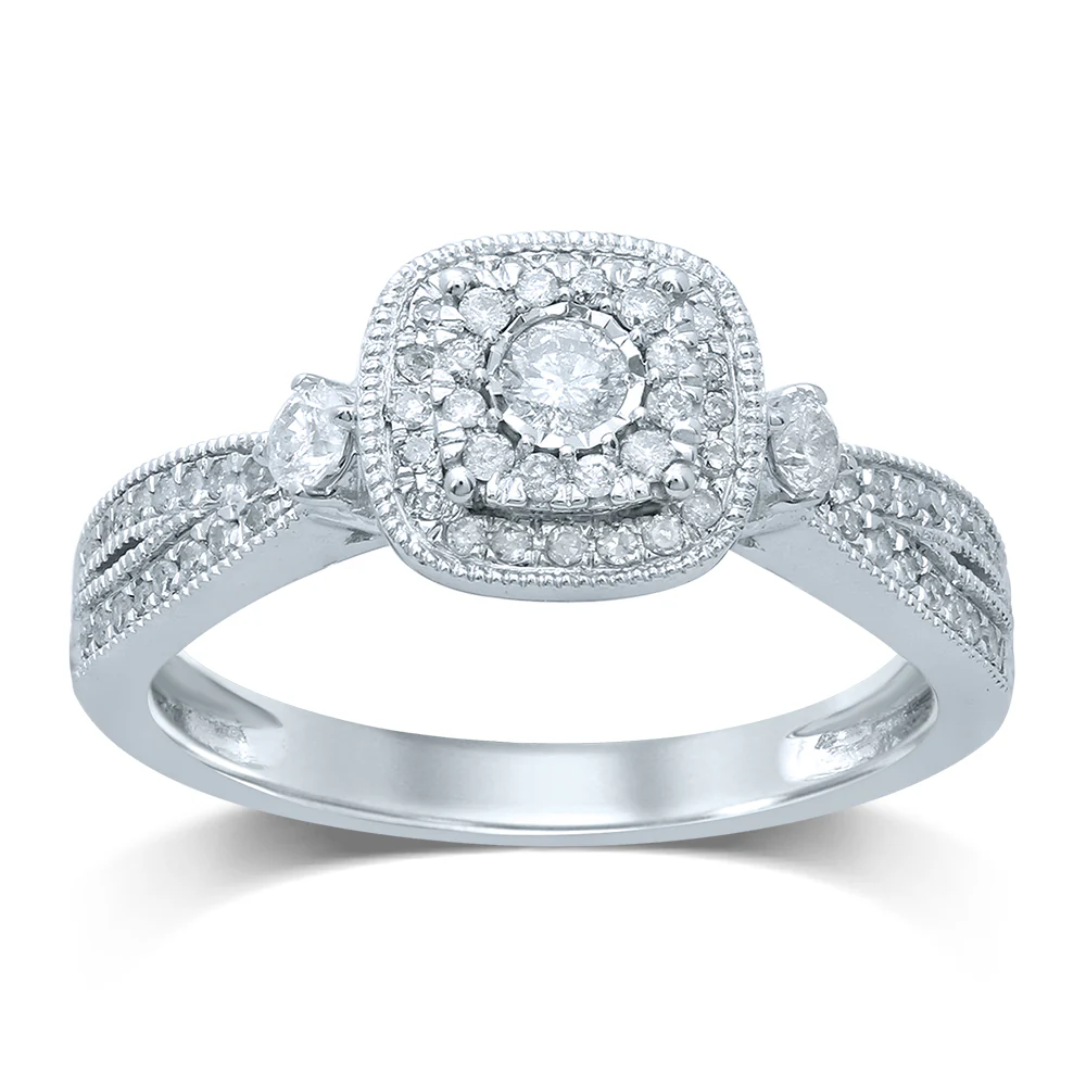 14k White Gold 0.40CT Diamond Engagement Ring for Her