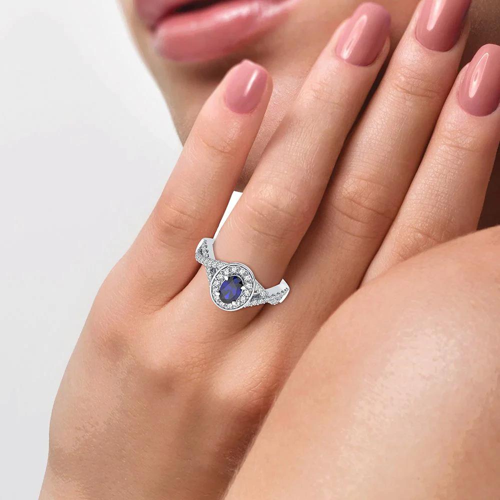 14K 0.40CT Diamond Sapphire Ring - Image 4