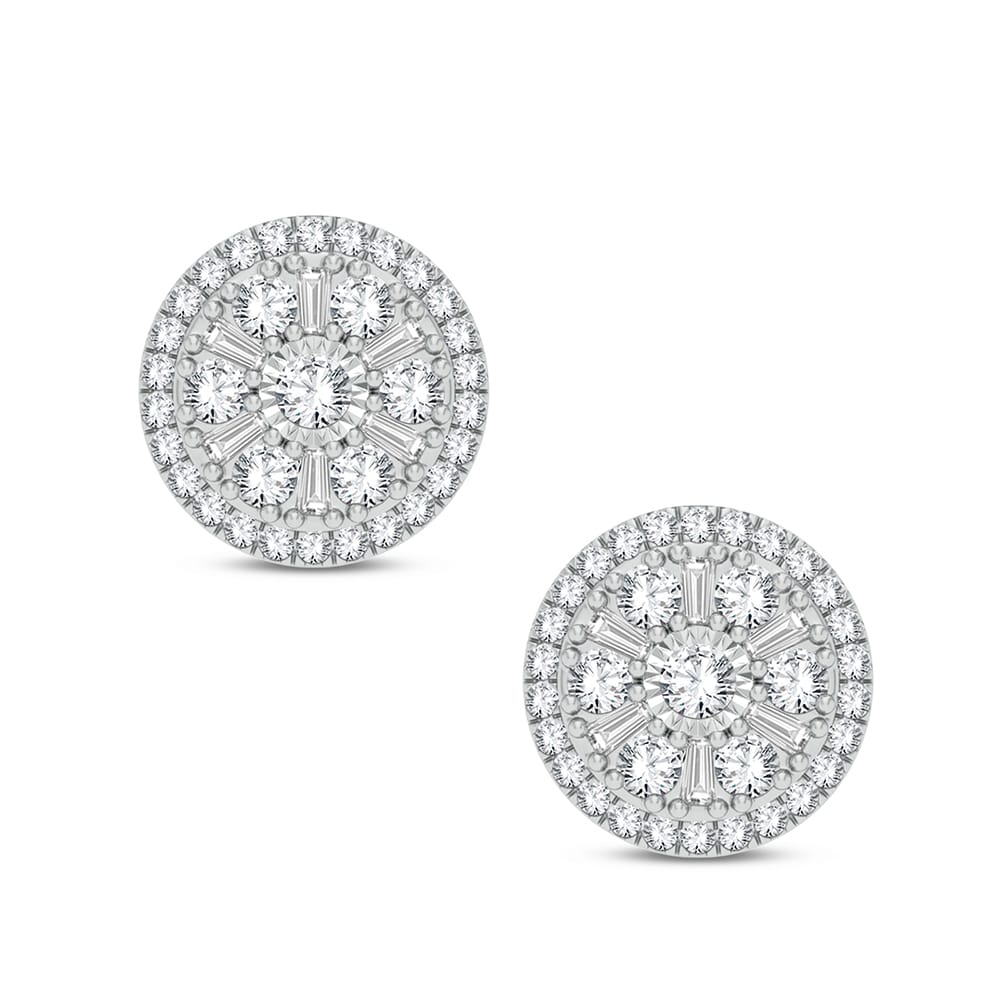 Romantic 14k White Gold 0.50ct Diamond Drop Earrings