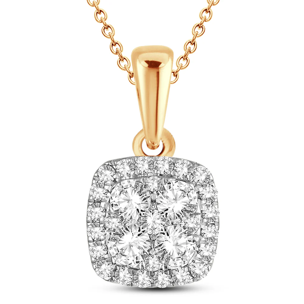 Luminous 14k Yellow Gold 0.50ct Diamond Womens Pendant