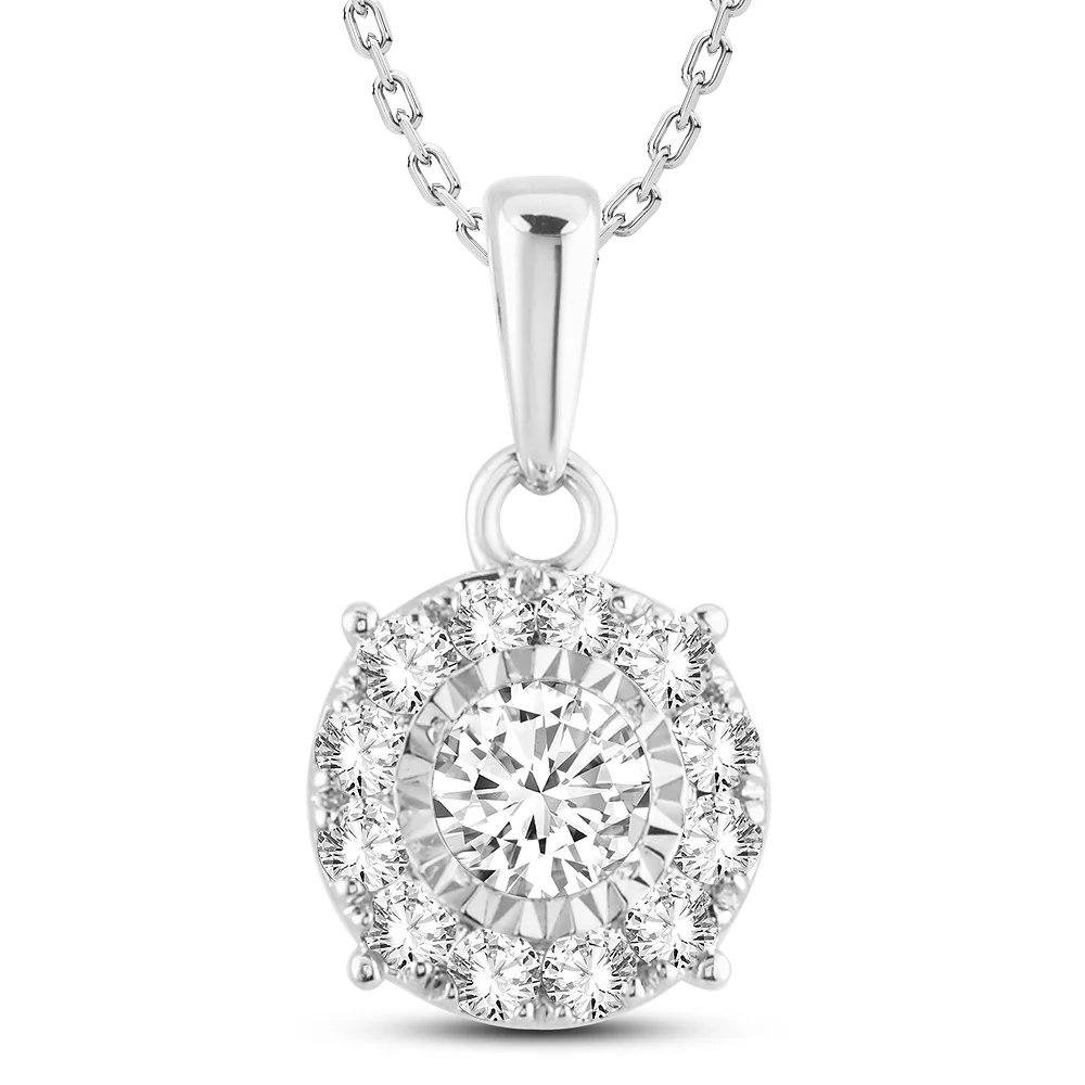 Luminous 14k White Gold 0.50ct Diamond Womens Pendant