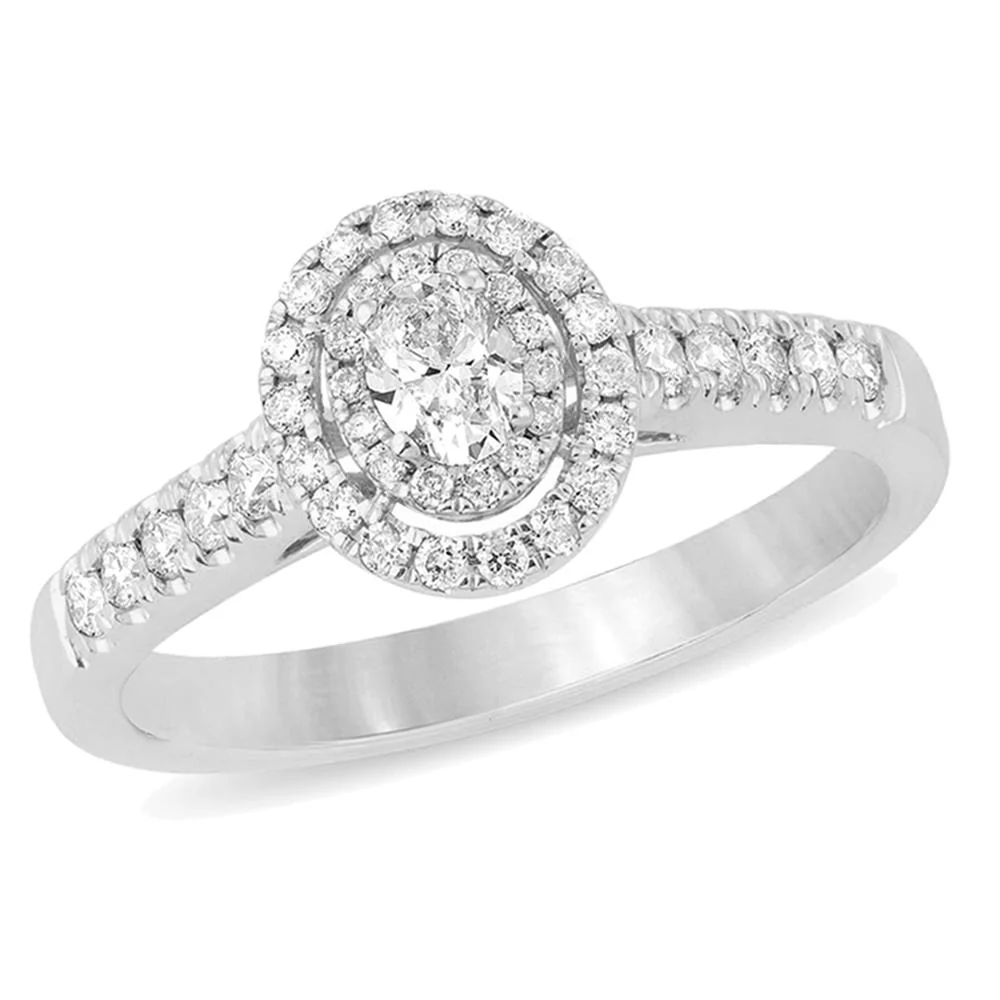 Timeless 14K White Gold 0.50CT Diamond Engagement Ring for Her