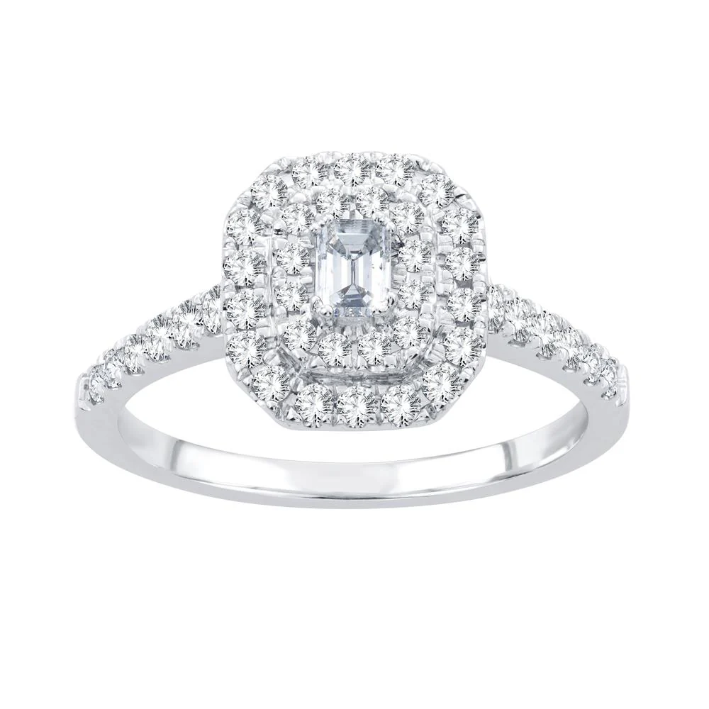 Elegant White Gold Diamond Engagement Ring - 0.76 CT