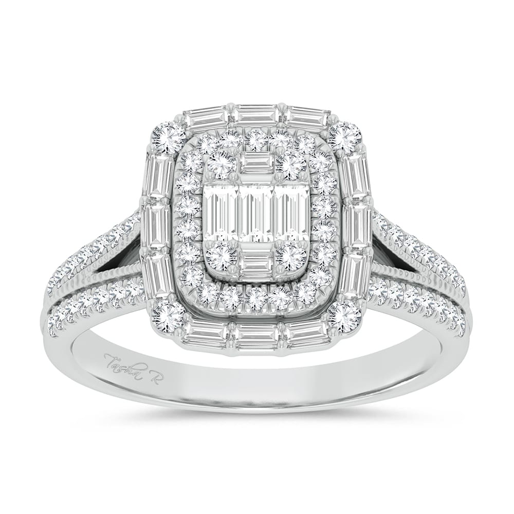Romantic 14k White Gold 0.75ct Diamond Engagement Ring