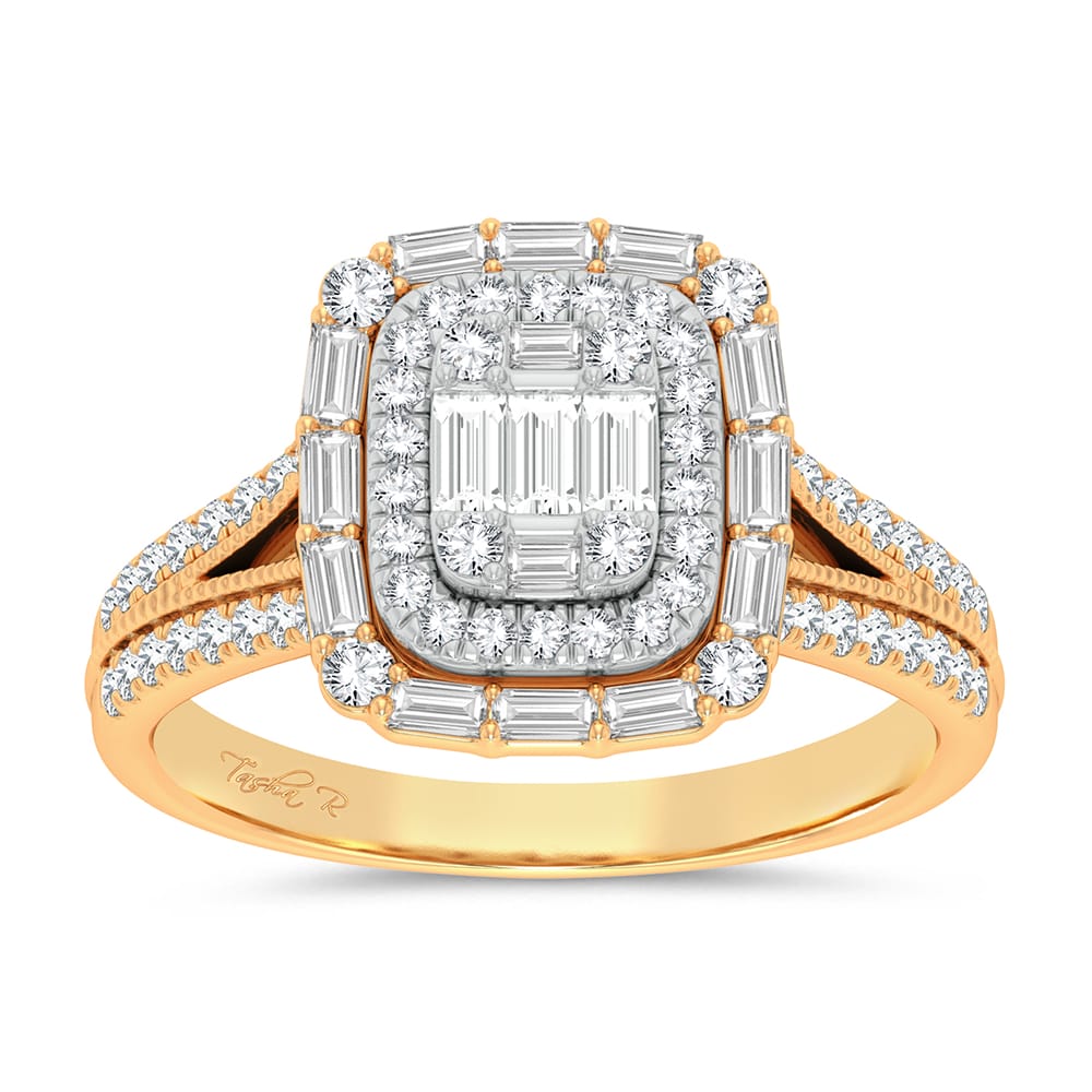 Romantic 14K Yellow Gold 0.75ct Diamond Engagement Ring