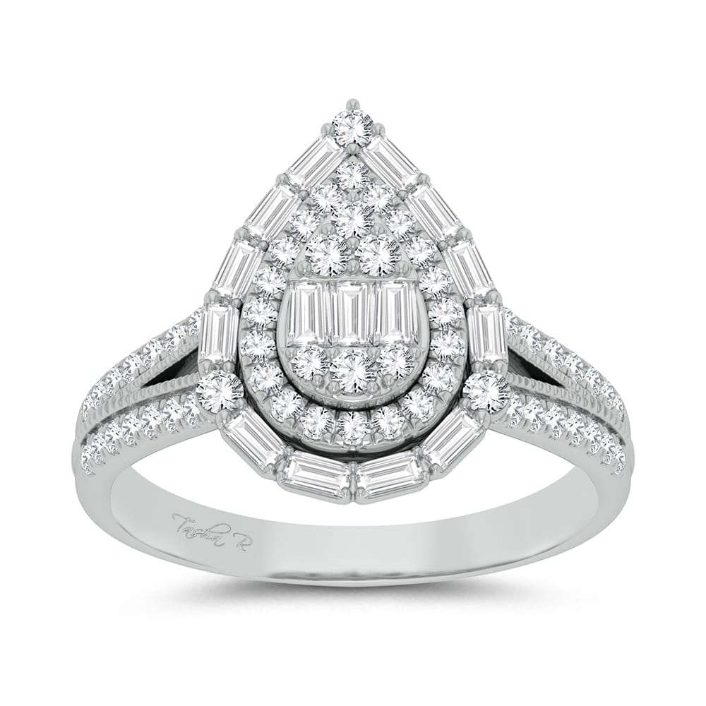 Romantic 14k White Gold 0.75ct Diamond Engagement Ring