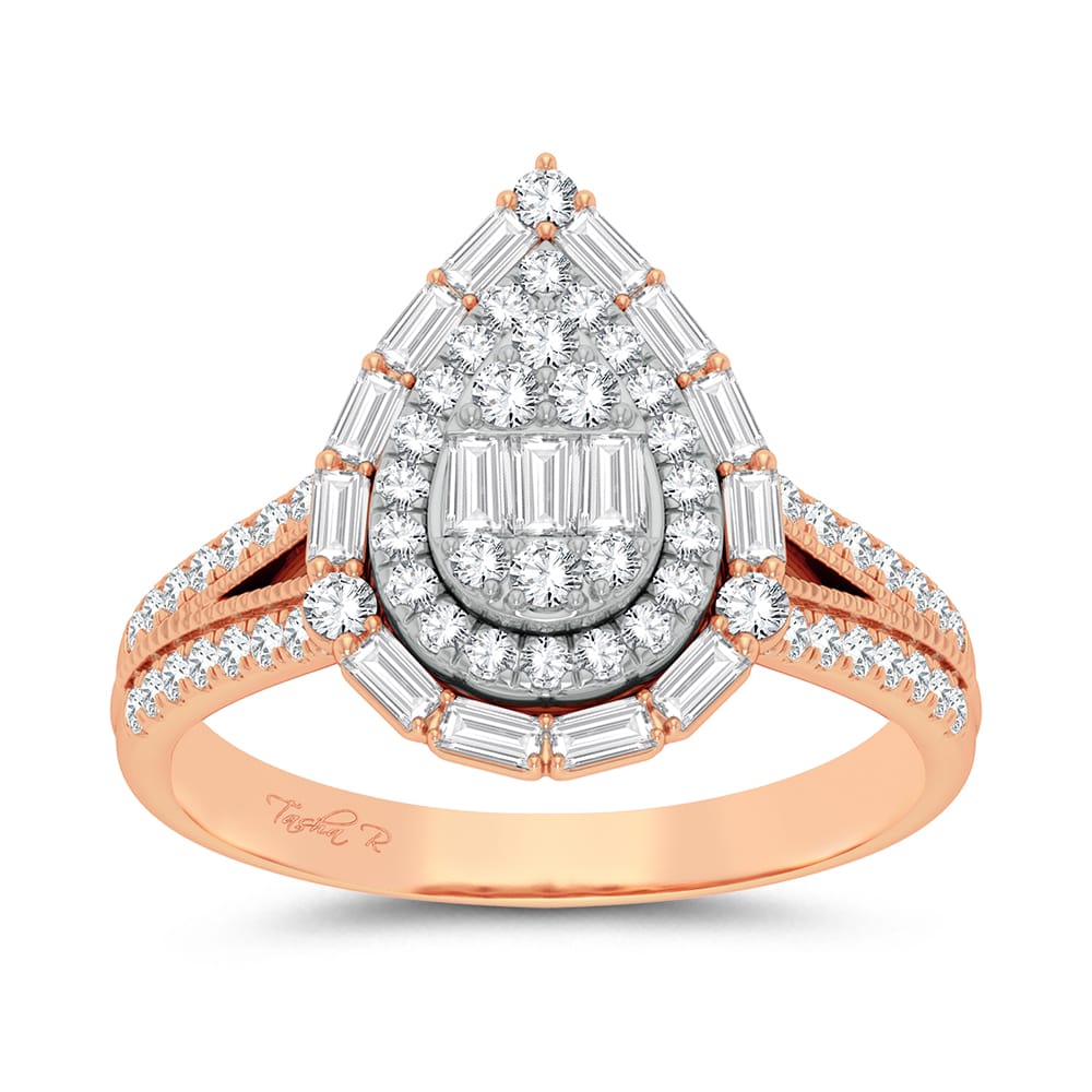 Romantic 14k Rose Gold 0.75ct Diamond Engagement Ring