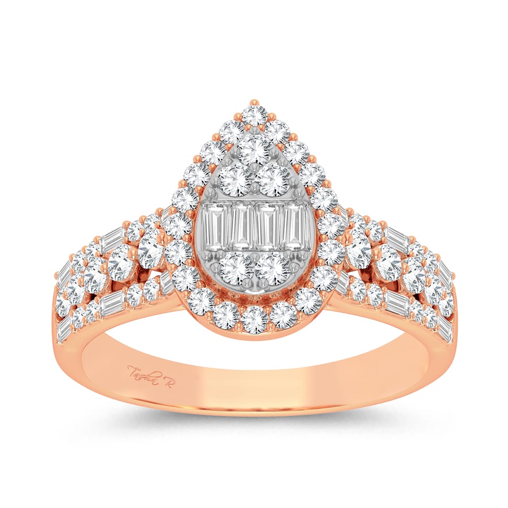 Romantic 14k Rose Gold 0.75ct Diamond Engagement Ring