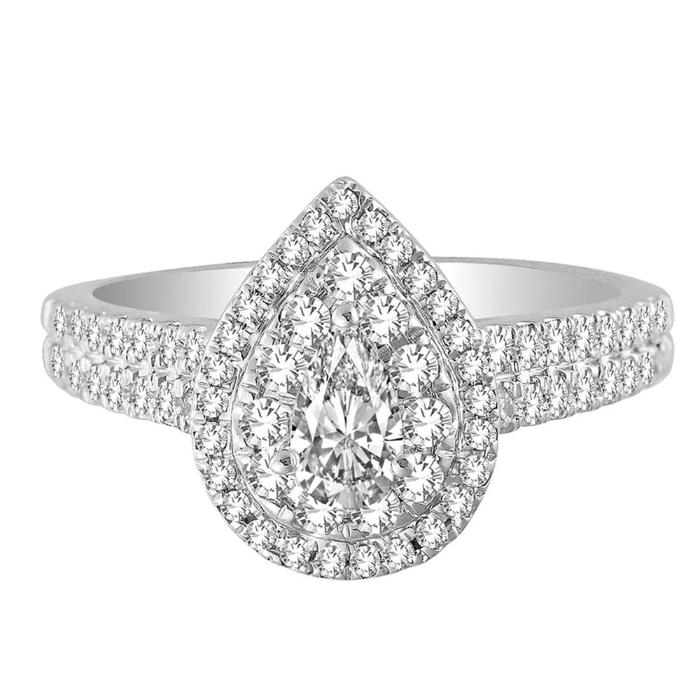 Timeless 14K White Gold 1CT Diamond Engagement Ring