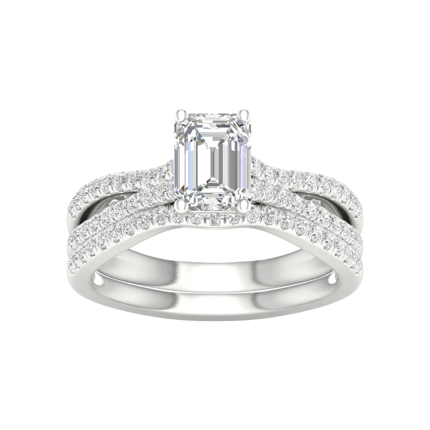 Timeless 14k White Gold Certified Lab Diamond Wedding Set