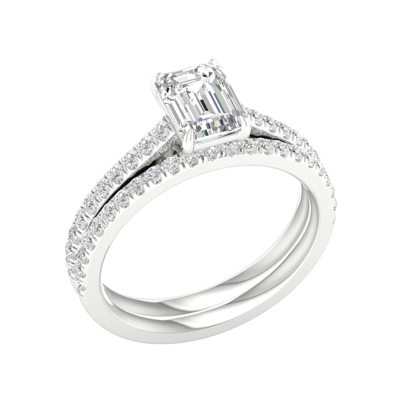 14K 1.50CT Certified Lab Grown Diamond Bridal Set - Image 4