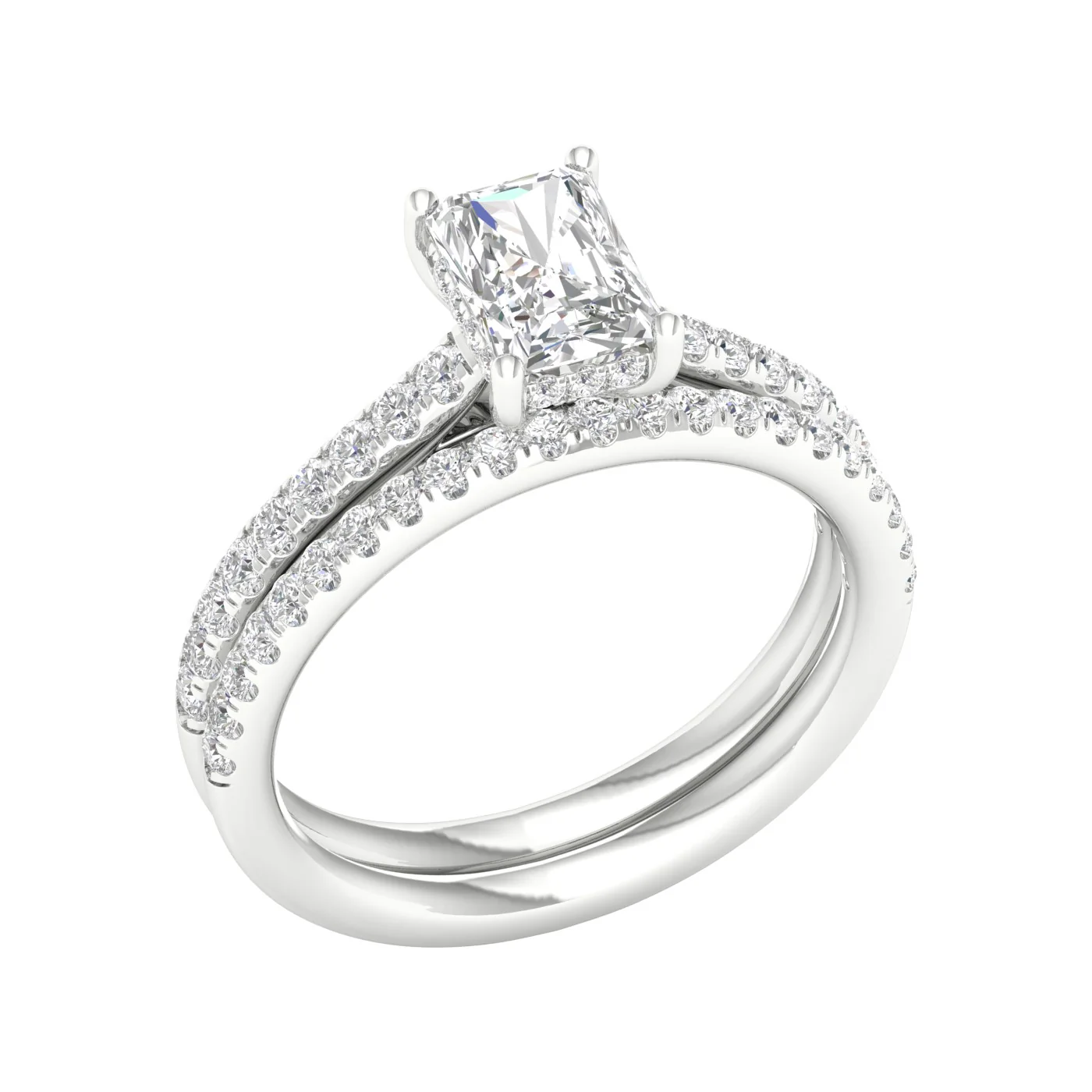 14K 1.50CT Certified Lab Grown Diamond Bridal Set - Image 4