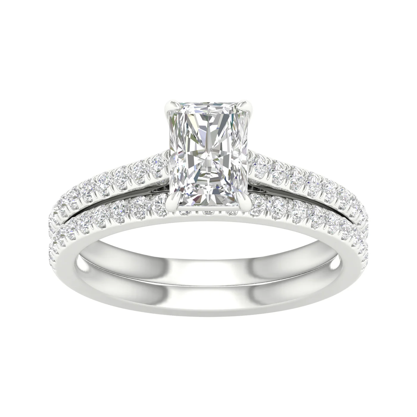 14K 1.50CT Lab Diamond Bridal Set - Image 3
