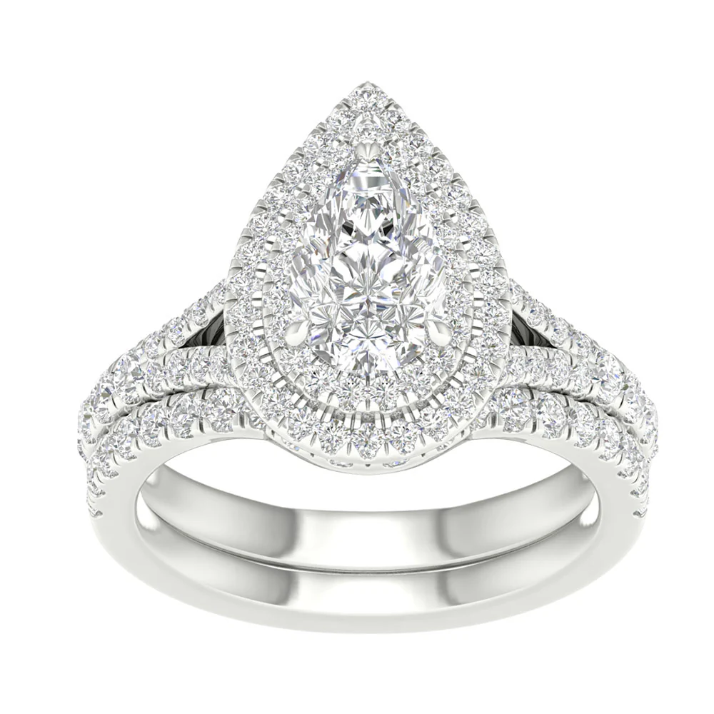 Brilliant 14K White Gold 1.75CT Lab Diamond Engagement Ring