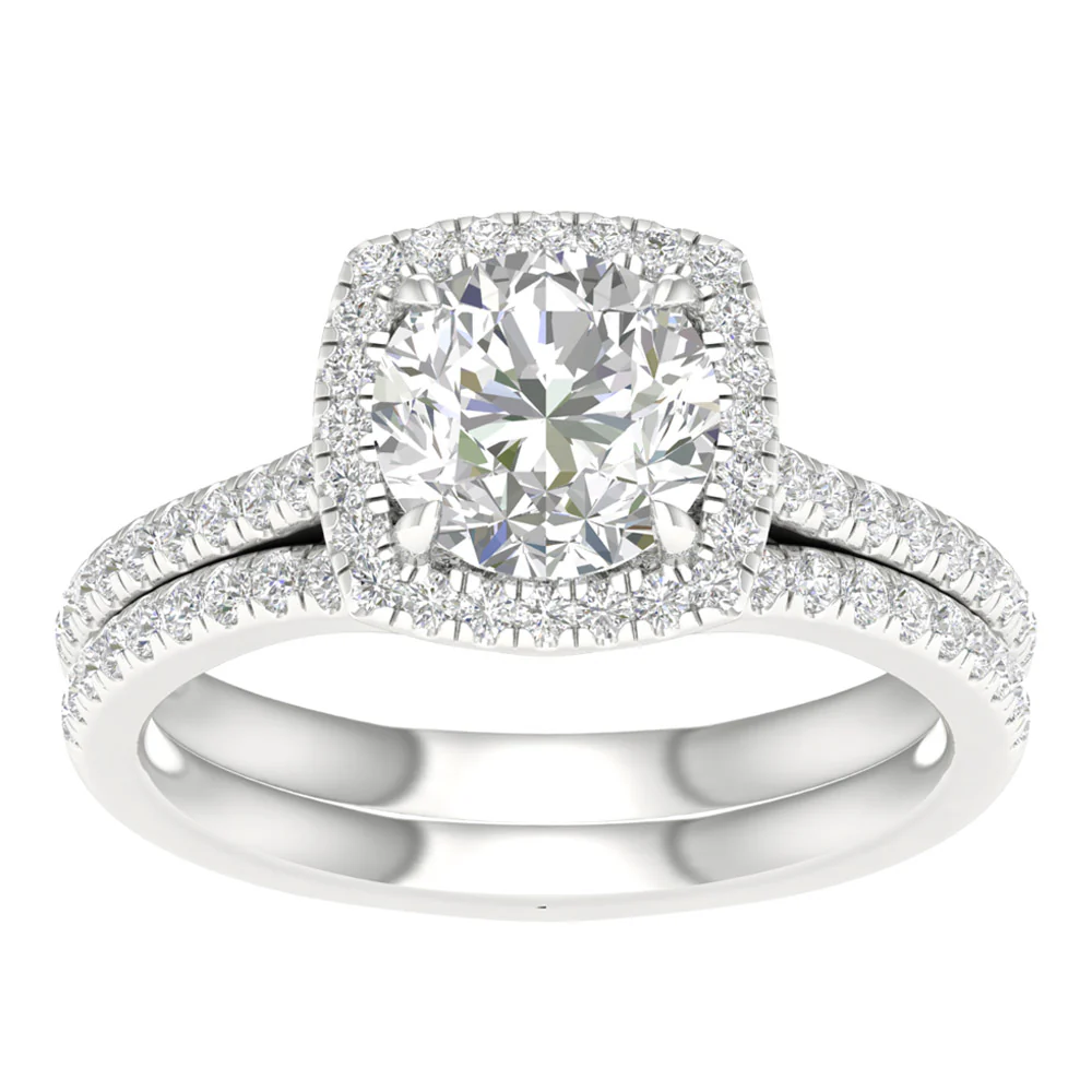 Certified 14K White Gold Lab Diamond Bridal Ring