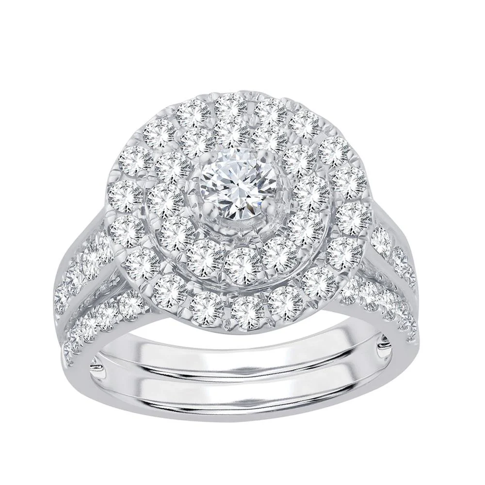 Timeless 14K White Gold 1.98CT Diamond Bridal Ring