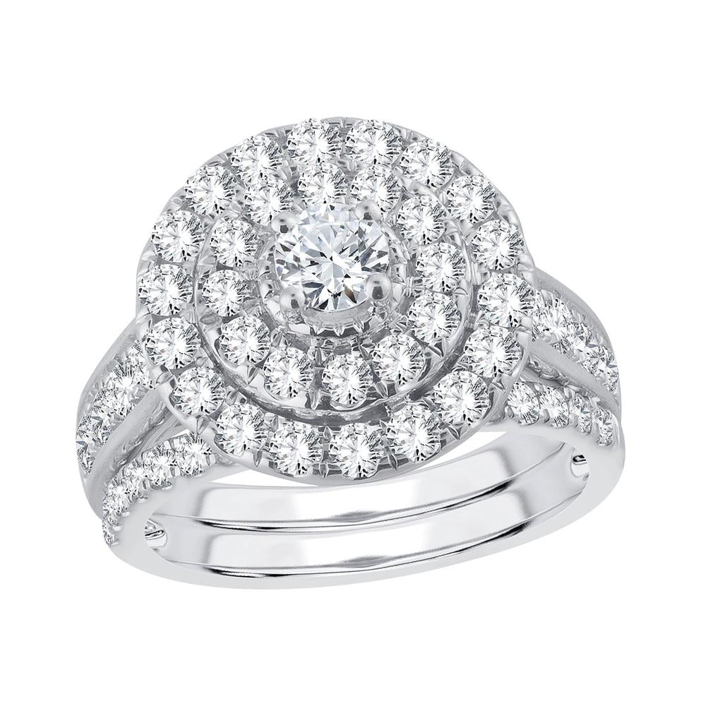 Sparkling 14K White Gold 2.00ct Diamond Bridal Ensemble
