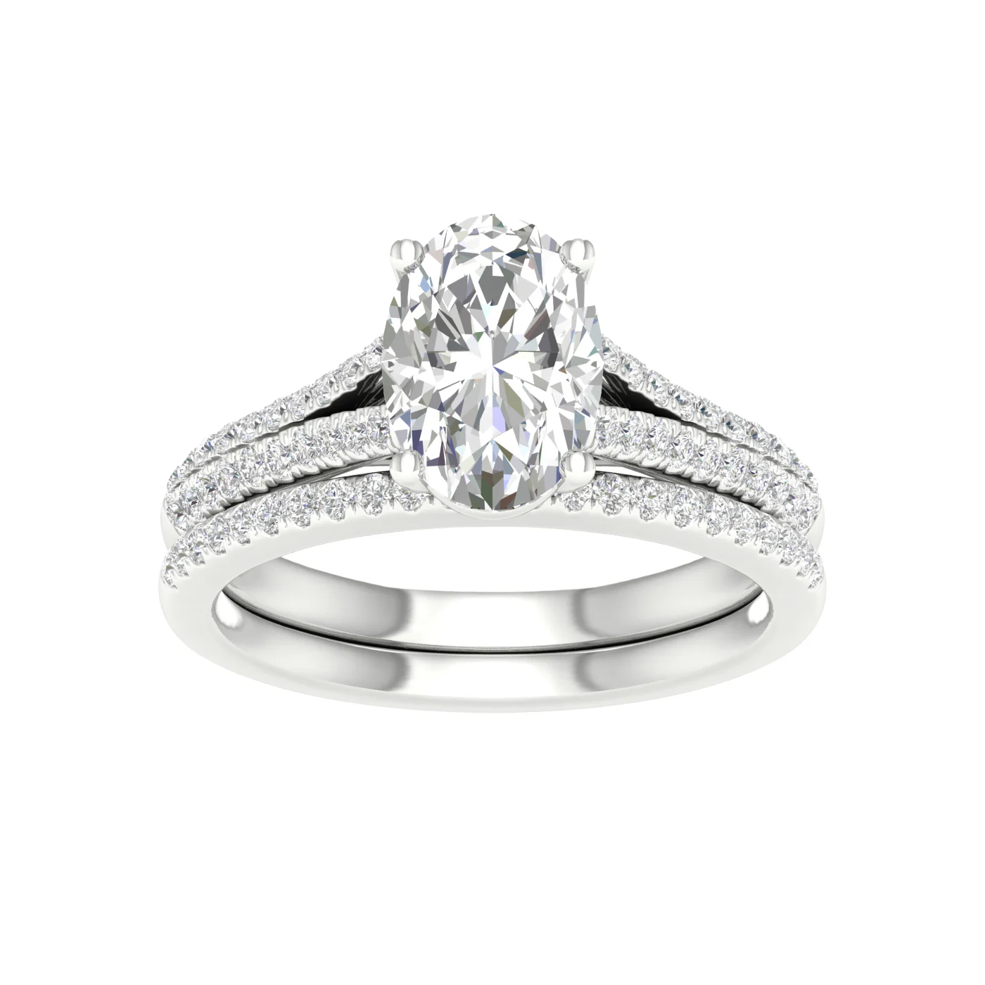 14K 2.40CT Lab Diamond Bridal Set - Image 2