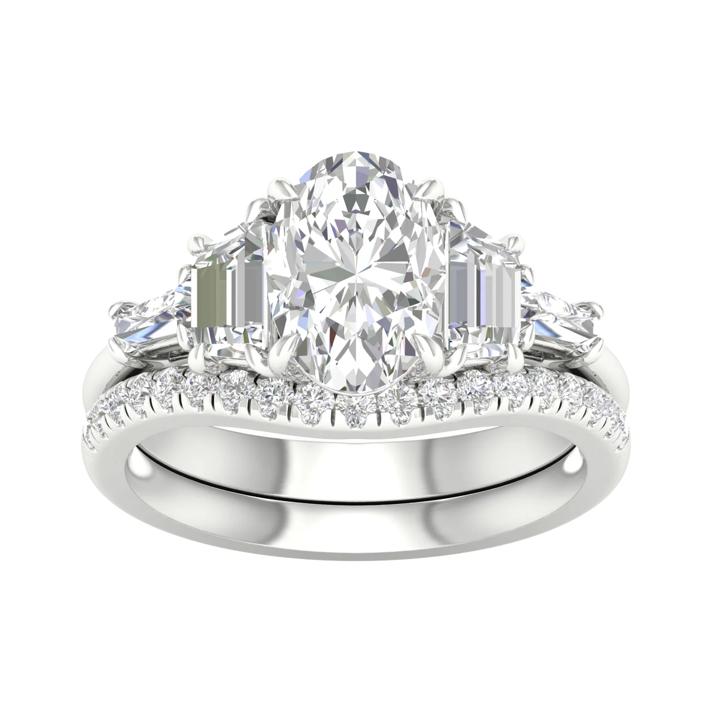 14K 3.25CT  Lab Diamond Bridal Ring - Image 2