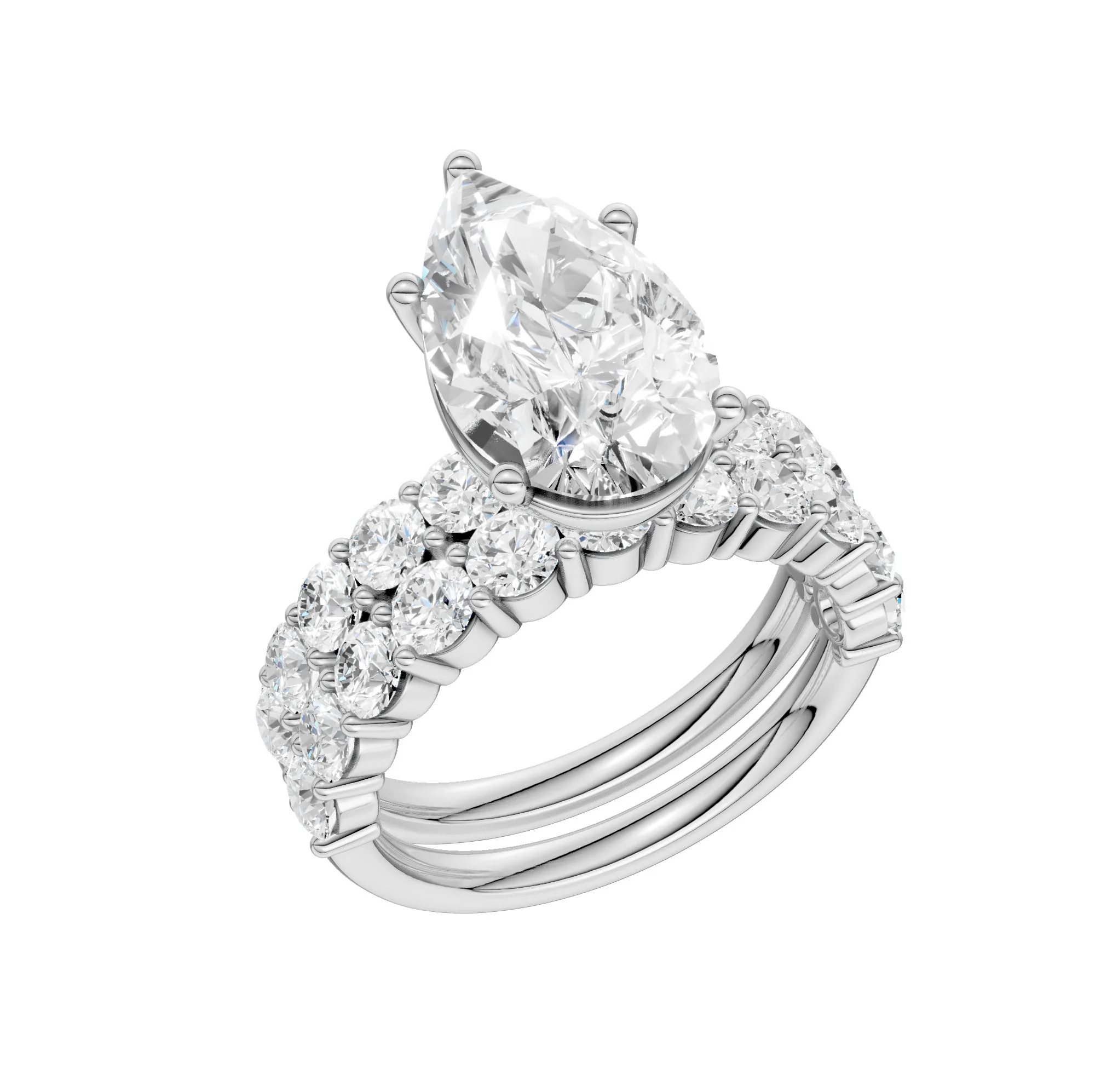 14K 4.00CT Certified Lab Grown Diamond Bridal Set - Image 2