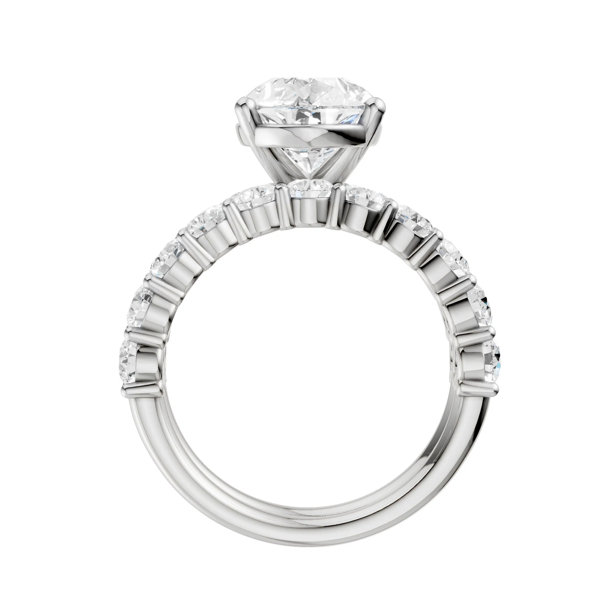 14K 4.00CT Certified Lab Grown Diamond Bridal Set - Image 3