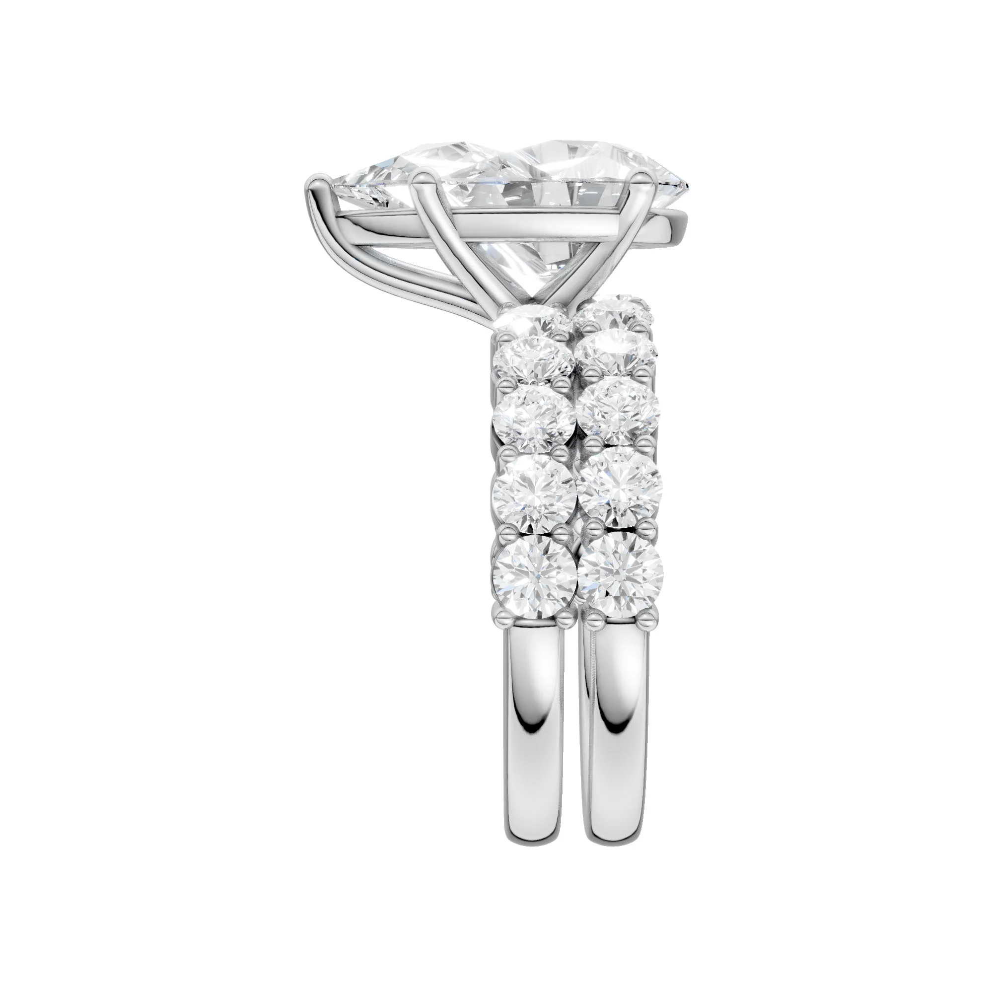 14K 4.00CT Certified Lab Grown Diamond Bridal Set - Image 4