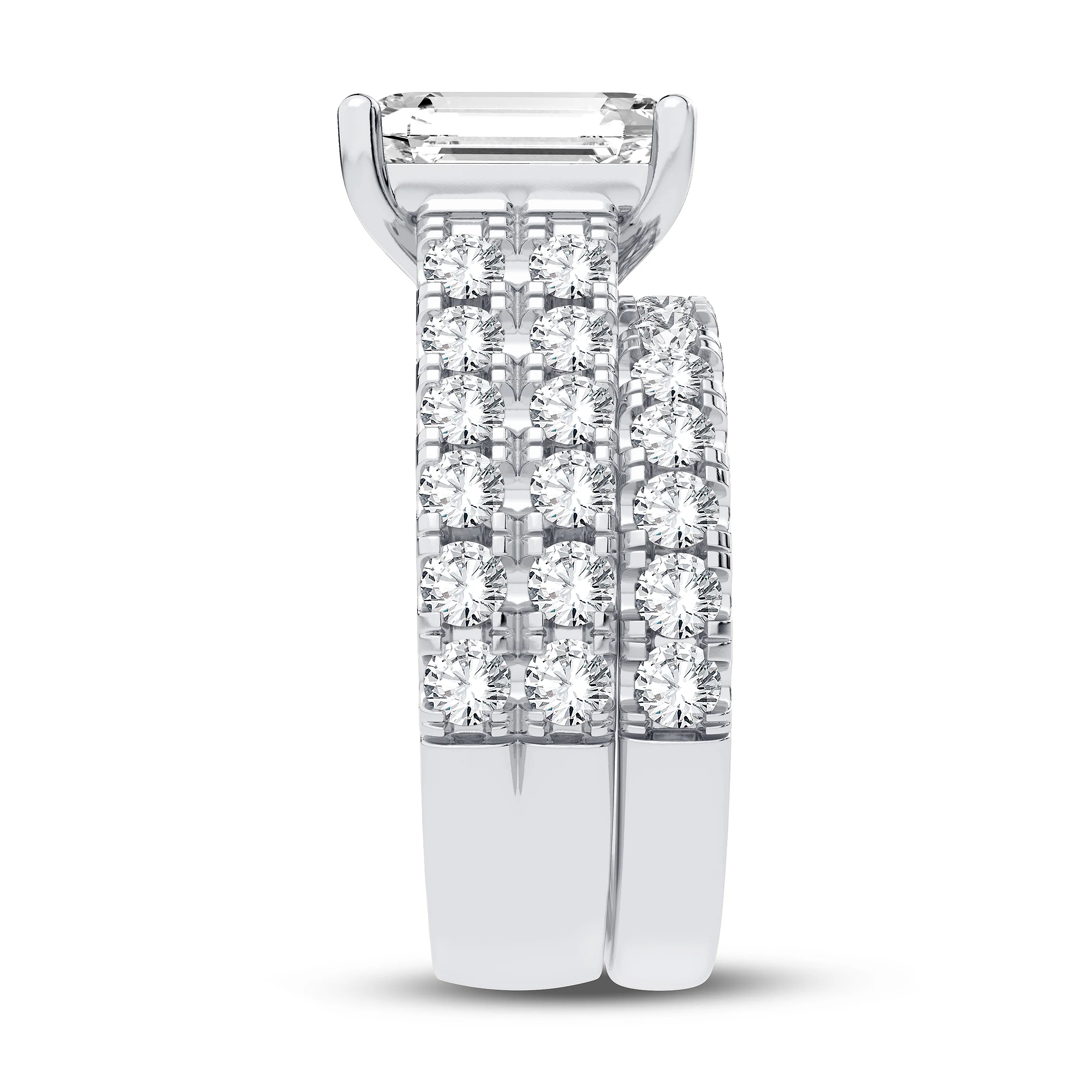 14K 5.00CT Certified Lab Grown Diamond Bridal Set - Image 4